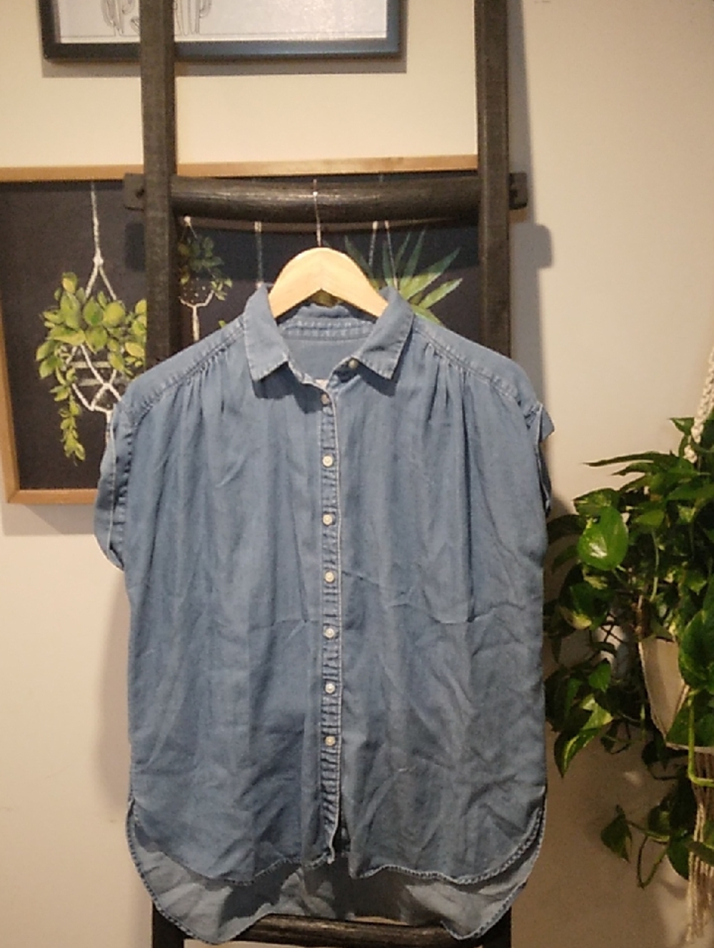 Women's LOFT Denim Button Down Shirt
